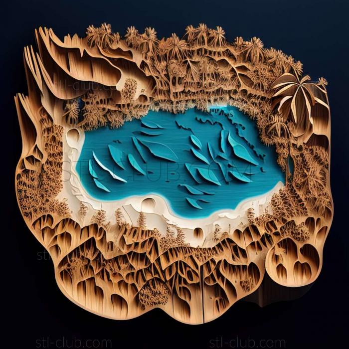 3D model Kudahuvadhoo   Dhaalu Atoll in the Maldives (STL)